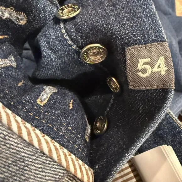 Brunello Cucinelli Men's Designer Made in Italy Blue Denim 100% Cotton Jeans - Picture 7 of 8